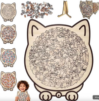 Cat-Shaped Wooden Puzzle Art™