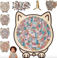Cat-Shaped Wooden Puzzle Art™